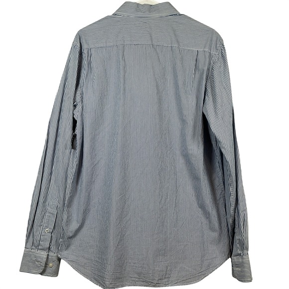 Old Navy Mens Classic Shirt Regular Fit Blue White Striped Button Down Size M - Picture 4 of 9